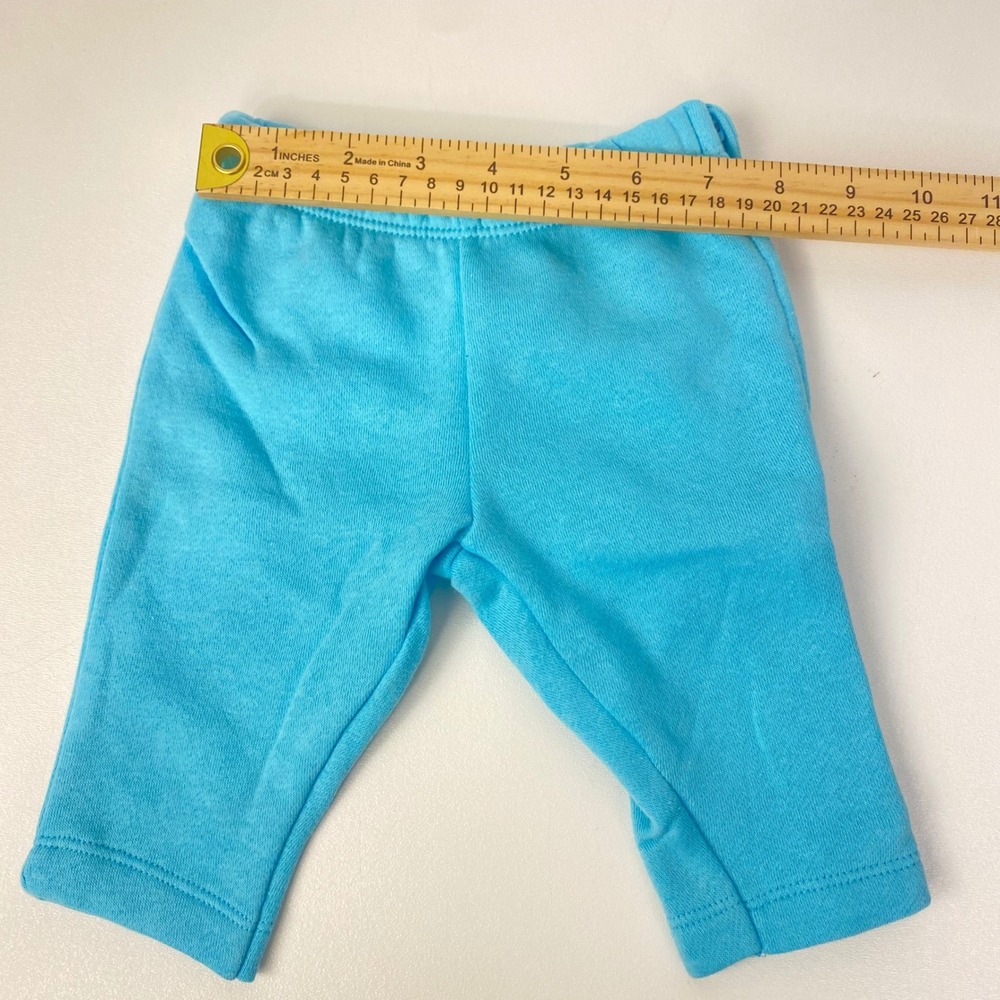 Hanes Hoodie and Pants 2pc Set Baby 0-6M Blue Grey Striped ‎ Fleece Zip Up - Picture 5 of 13